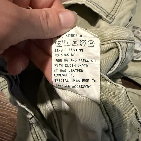 Drunknmunky Wide Leg Carpenter Jean Unisex Sz S 30x27 Y2K Streetwear Baggy Green - Picture 11 of 15